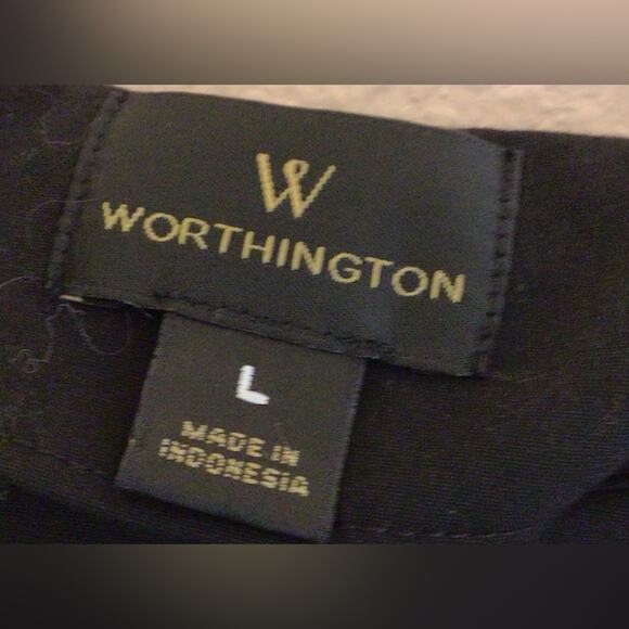 Worthington black bell sleeve blouse size Large - Picture 3 of 5